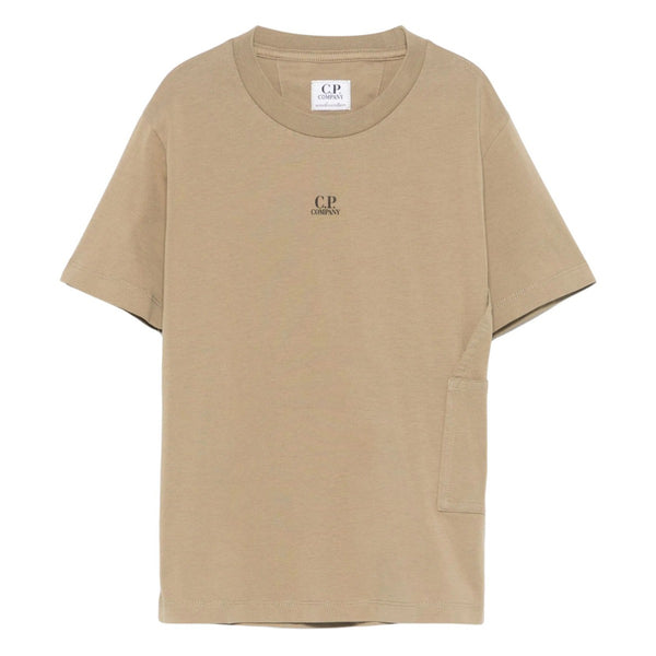 Boys Khaki Green Logo Print T-shirt