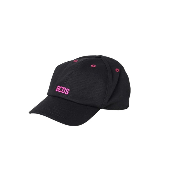 GCDS Black Embroidered-Logo Baseball Cap