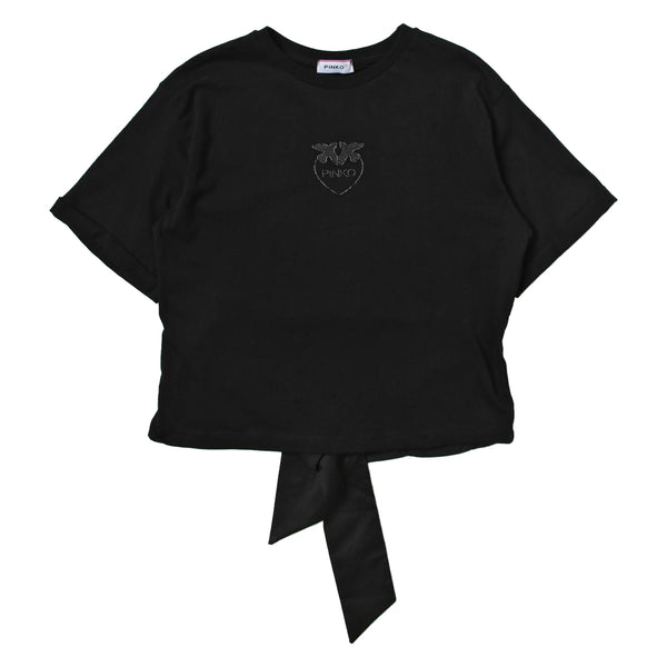 Girl Black Cotton T-Shirt