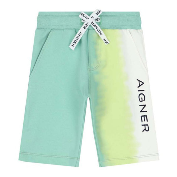 Boys Green Logo Shorts