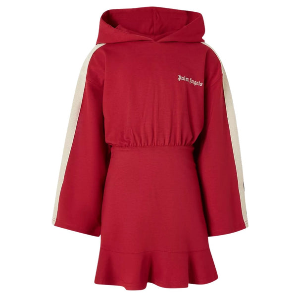 Girls Red Logo-Print Hooded Dress