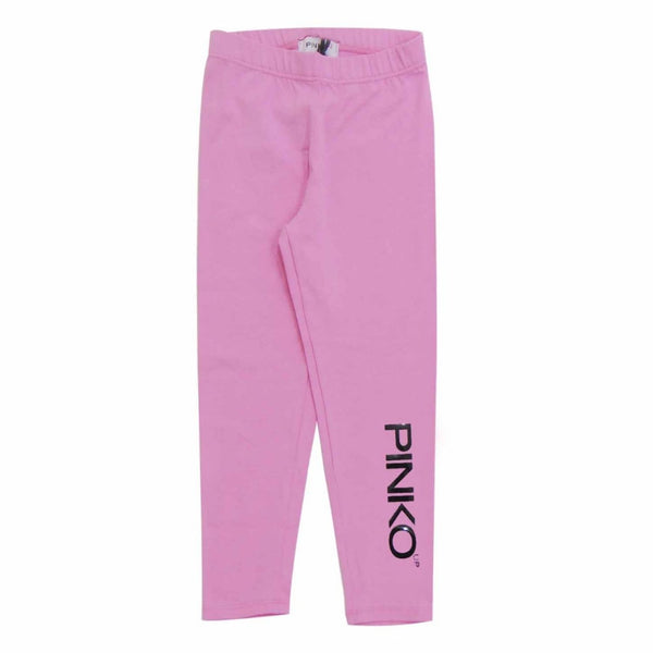 Girls Black Logo Pink Leggings