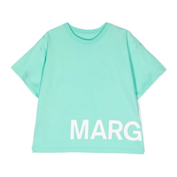 Girls Sea Green Cotton T-Shirt