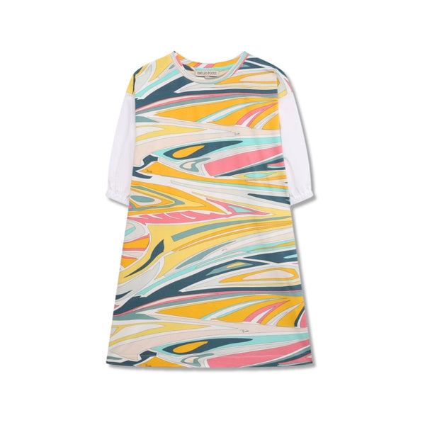 Girls Multi Color Print Dress