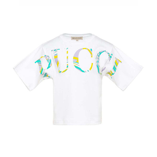 White Logo Printed T-Shirt