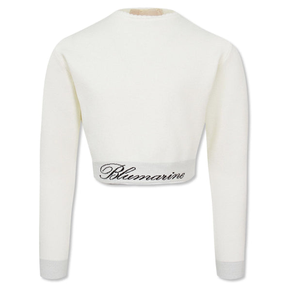 Girls Cream Logo-Print Sweatshirts