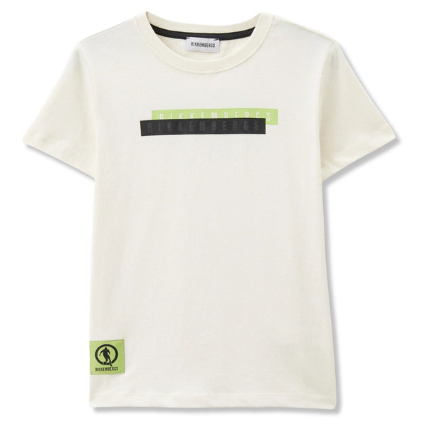 Boys Cream Logo-Print T-Shirts