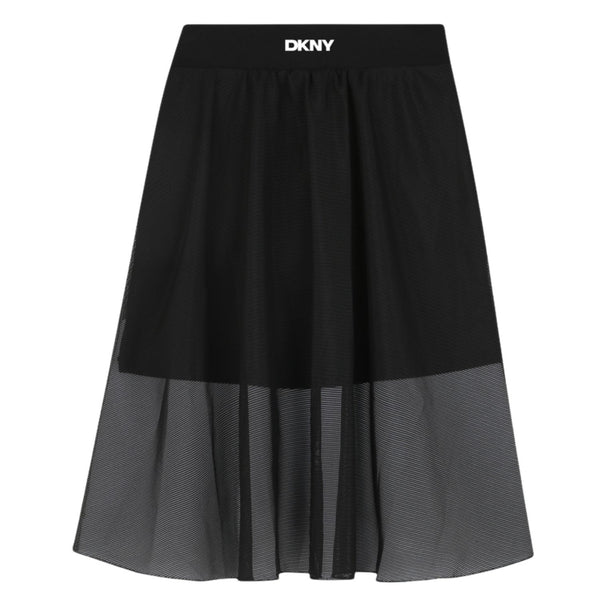 Girls Black Logo-Print Skirt