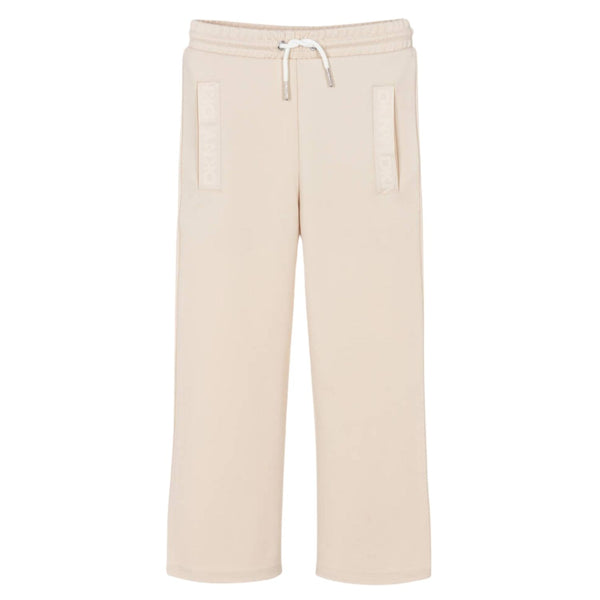 Girls Beige Wide-Leg Trousers