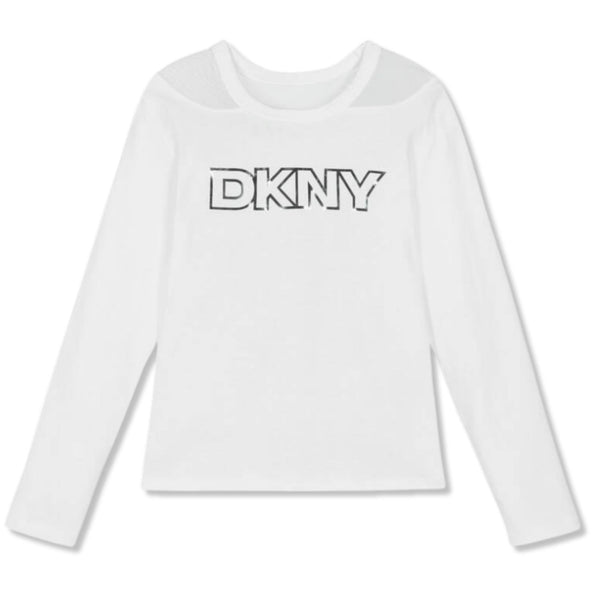 Girls White Logo-Print Top