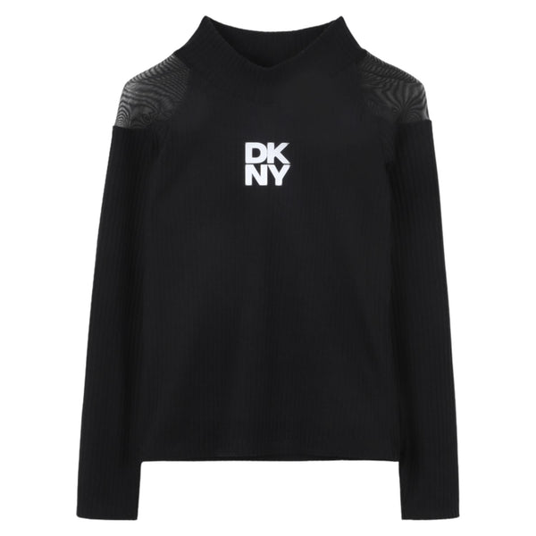 Girls Black Logo-Print Tops