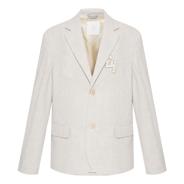 Boys Ivory Logo-Applique Blazer