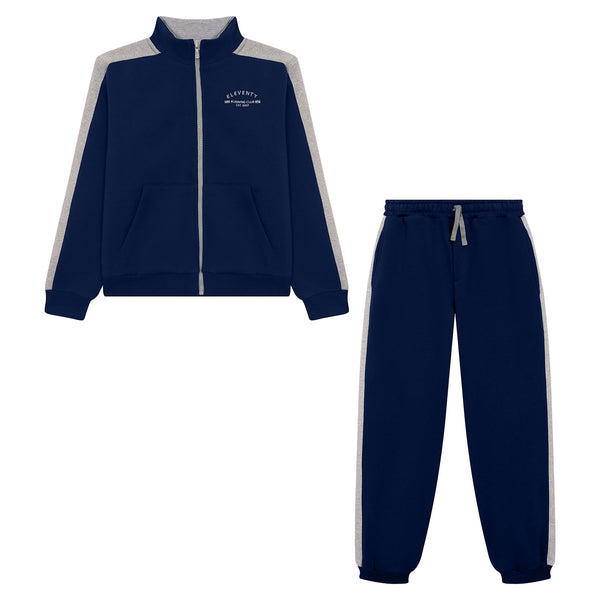 Boys Navy Blue Embroidered-Logo Tracksuit
