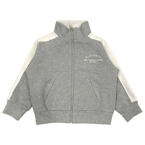 Boys Grey Embroidered-Logo Zip-Up Sweatshirt