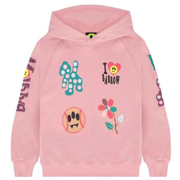 Girls Pink Graphic-Print Hoodies