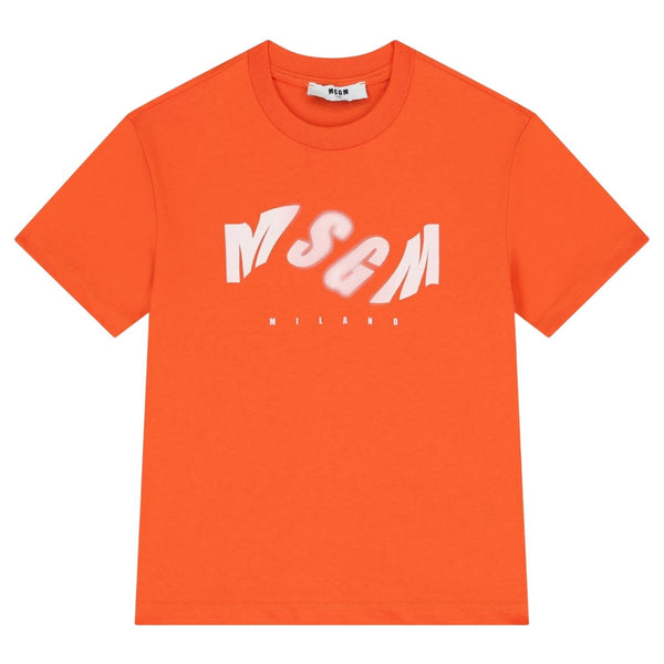 Boys Orange Logo-Print T-Shirt