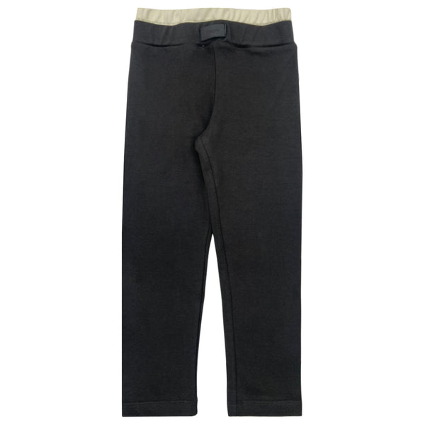 Girls Dark Grey Waist Logo-Patch Leggings