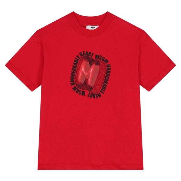 Girls Red Graphic-Print T-Shirt