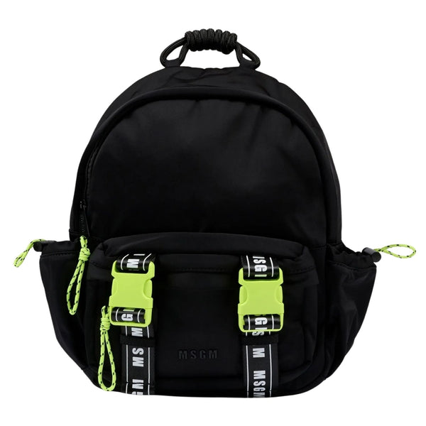 Unisex Black Logo-Print Backpack