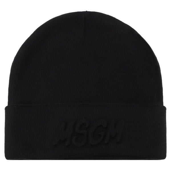Unisex Black Logo-Patch Beanie