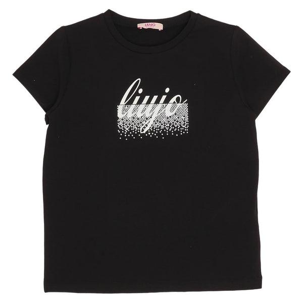 Girls Black Logo-Print T-Shirt
