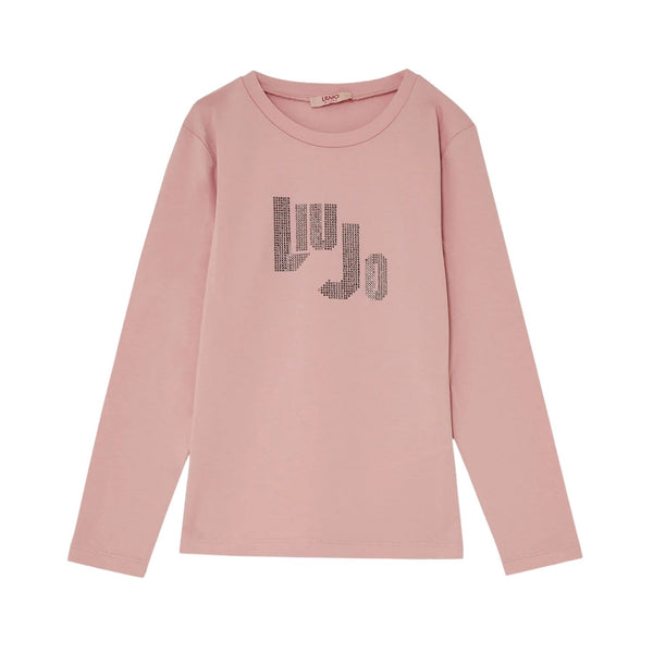 Girls Pink Logo-Embellished T-Shirt