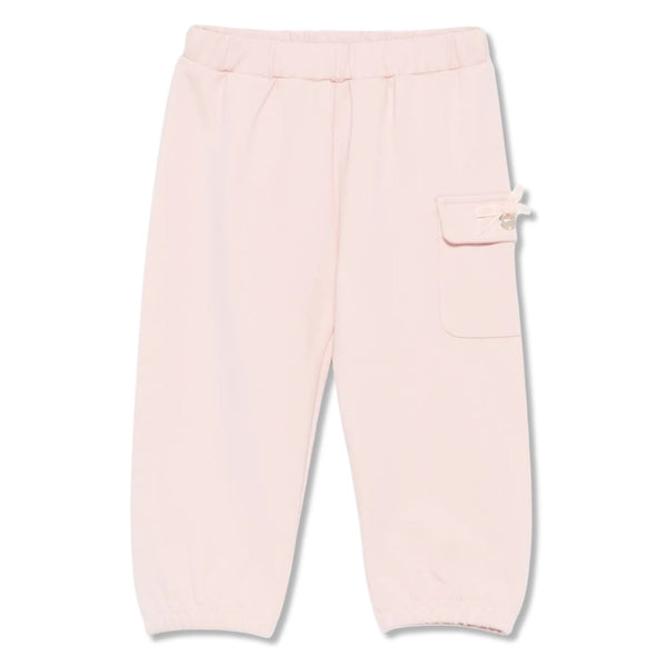 Baby Girls Pink Pocket Bow-Detail Trousers