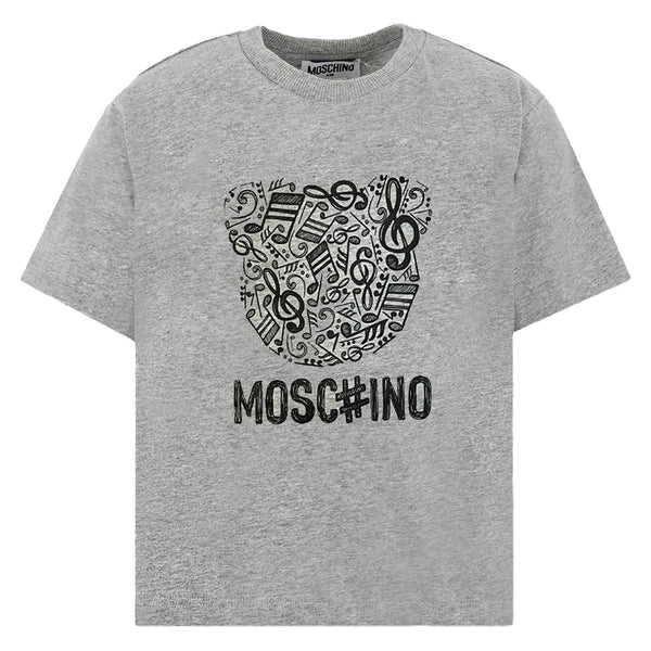 Unisex Grey Teddy Graphic-Print T-Shirt