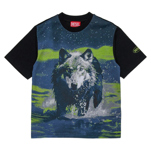 Boys Black Graphic Print T-Shirt