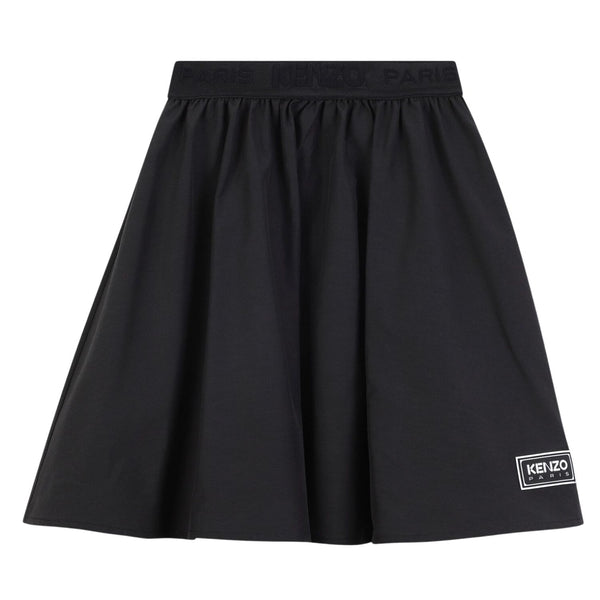 Girls Black Logo-Print Skirt