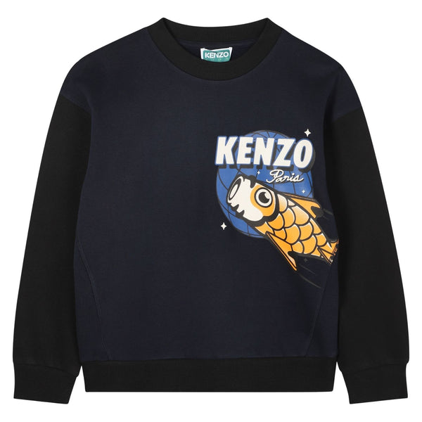Boys Navy Blue Cosmic Graphic Sweatshirt