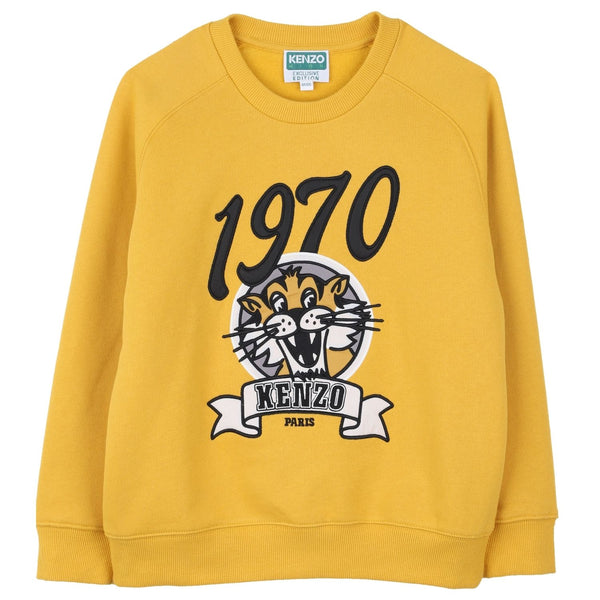 Boys Yellow Tiger Graphic Sweatshirt