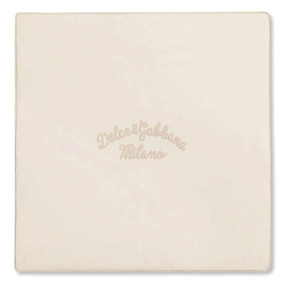 Baby Girls Cream Logo-Print Blanket