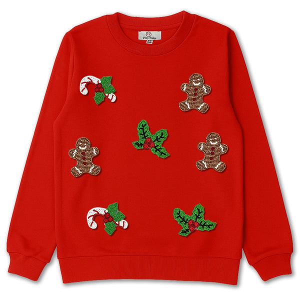 Unisex Red Christmas Velcro 3D Patch Sweatshirts