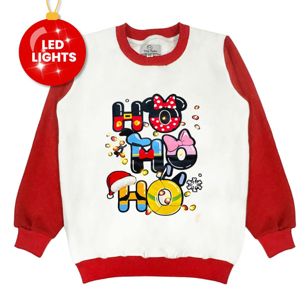 Girls White & Red Graphic-Print Sweatshirts