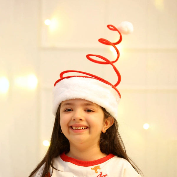 Girls White Xmas Spring Caps