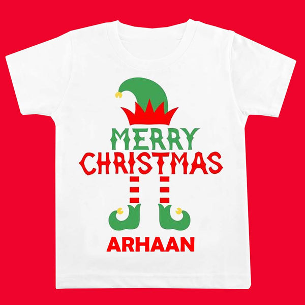 Boys White Wishing Merry Christmas T-Shirt