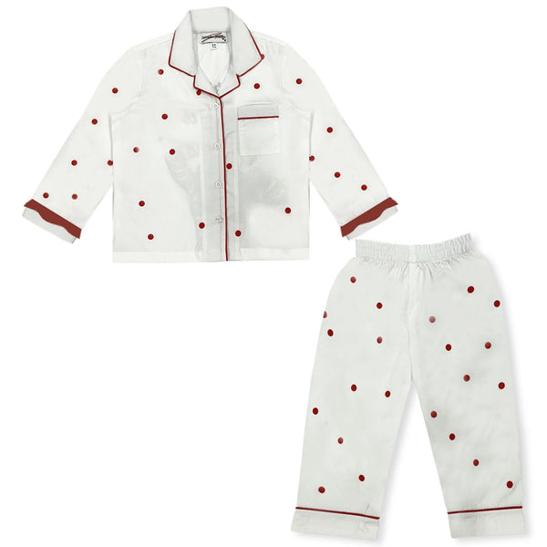 Girls White Merry Christmas Nightsuits