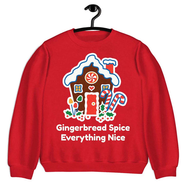 Girls Red Gingerbread House-Print Sweatshirts