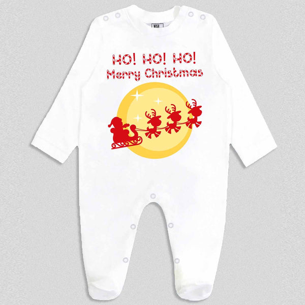 Baby Boys Santa Sleigh Graphic-Print Rompers