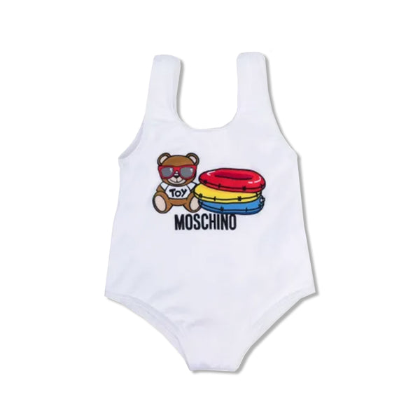 Baby Girls Logo Print Scoop Neck Swimsuit