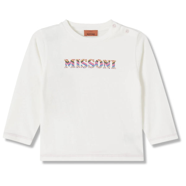 Baby Girls Ivory Logo-Print T-Shirt