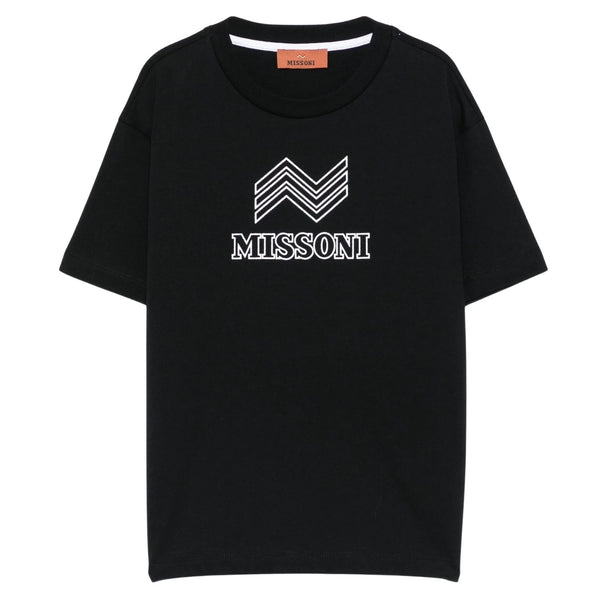 Boys Black Logo-Print T-Shirt