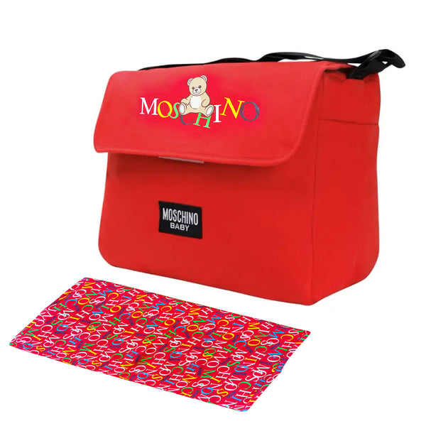 Baby Unisex Red Logo-Patch Changing Bags
