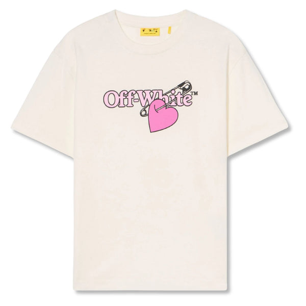 Girls Ivory Pop Heart Logo-Print T-Shirt