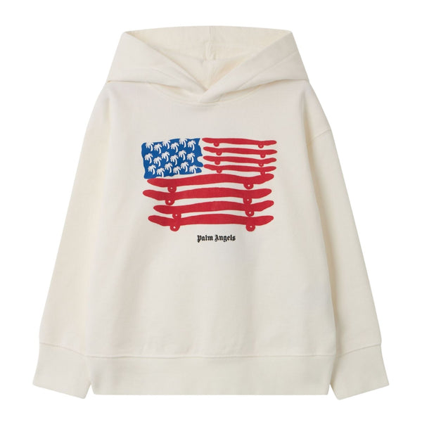 Boys Ivory Logo-Patch Hooded Sweatshirt