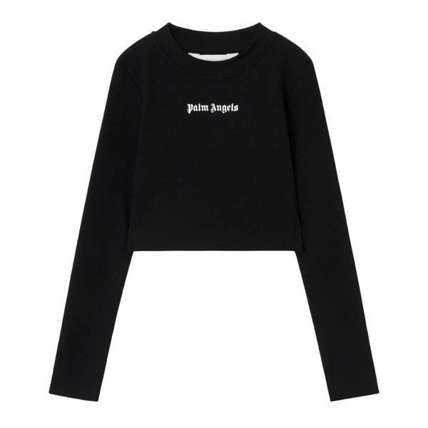 Girls Black Logo-Print Crop T-Shirt