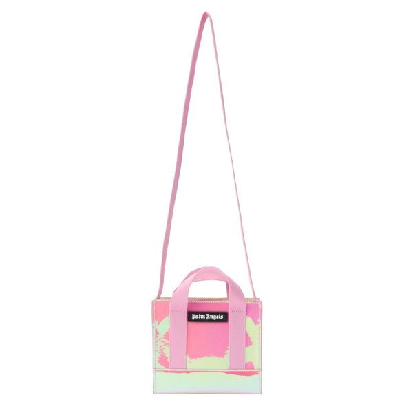 Girls Pink Shiny Logo-Patch Hand Bag