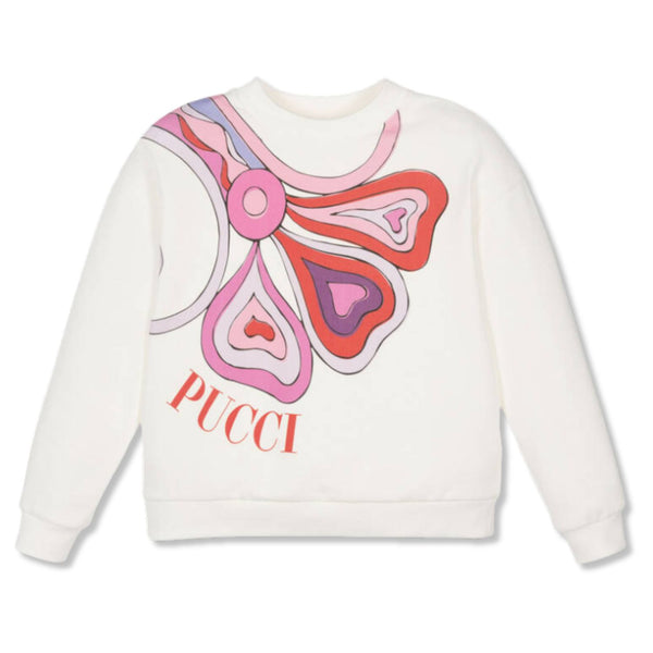 Baby Girls Ivory Cotton Orchidee Sweatshirt