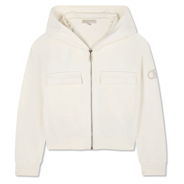 Girls Cream Zip-Up Hoodies